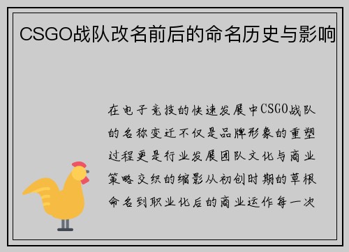 CSGO战队改名前后的命名历史与影响